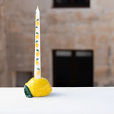 Lemon Print Tapered Dinner Candles - KHEE