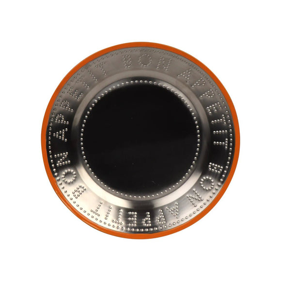 Orange Metal Reusable Plate - 25cm - KHEE