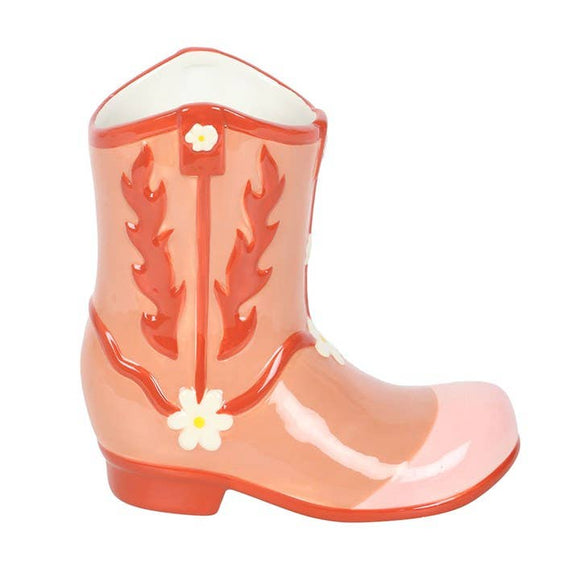 Pink Cowboy Boot Flower Vase - KHEE