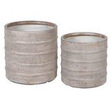 Set of 2 Bamboo Effect Planters