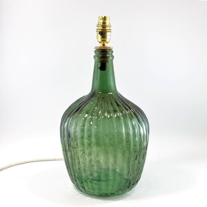 Recycled Glass Ripple Lamp, Olive Green - KHEE