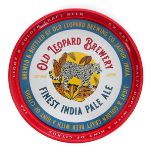 Round Metal Serving Tray - Old Leopard Brewery - KHEE