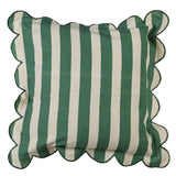 Fennel Stripe Scallop Cushion