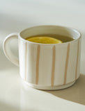 Set of 2 Clanfield Stripe Mugs, White - KHEE