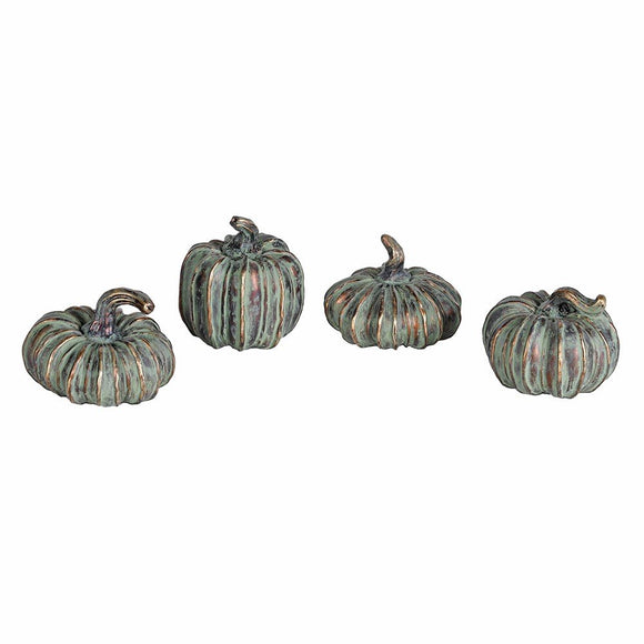 Set of 4 Verdigris Pumpkins - KHEE