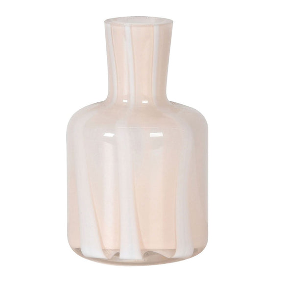 Small Peach and White Striped Vase - KHEE