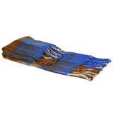 Cobalt and Mustard Chunky Tartan Throw