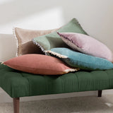 Tilly Velvet Cushion Duck Egg and Pumice 30 x 50 - KHEE