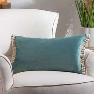Tilly Velvet Cushion Duck Egg and Pumice 30 x 50 - KHEE