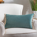 Tilly Velvet Cushion Duck Egg and Pumice 30 x 50 - KHEE