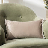 Tilly Velvet Cushion Oyster and Lace 30 x 50 - KHEE