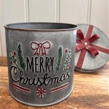 Merry Christmas Tin with Lid