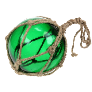 Green Glass Buoy Wrapped In Rope, Small