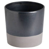 Metallic Grey Ceramic Planter