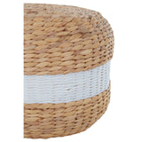 Seagrass Pouffe with White Stripe
