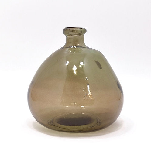 This large blown glass vases is a truly striking piece, in 'smoke', a great neutral brown/grey.  