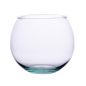 Classic bowl shaped vase made from 100% recycled glass. This glass is very fine and elegant, not always what is expected from 100% recycled glassware.