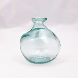 18cm Simplicity Blown Glass Vase - Natural Recycled
