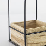 This delightful large Arden Shelf is handmade with black iron metal wire surrounding a beautiful natural wooden tray. 
