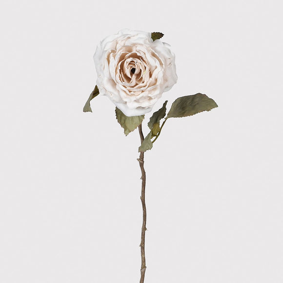 Antique White Rose Spray with Leaves