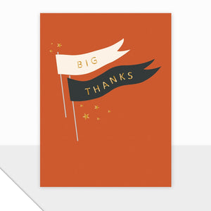 Card featuring an exquisite surface pattern design with the caption Big Thanks.