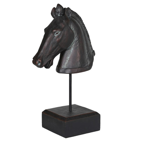 Black Horse Head On Stand