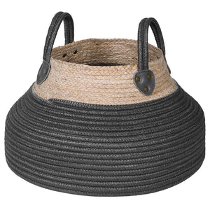 Grey and Natural Woven Maize Rope Basket