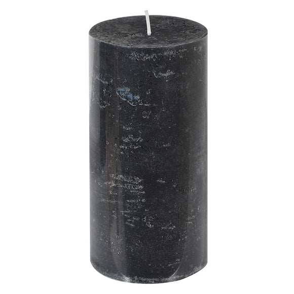 Tall Rustic Pillar Candle, Black