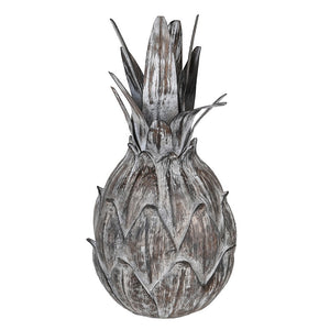 Washed Grey Pineapple Décor Piece