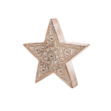 Hand Carved Wooden Star Decoration