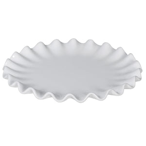 White Ruffled Cake Plate