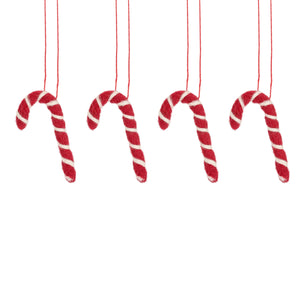 Set of 4 Mini Felt Candy Canes