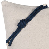 Navy Blue Knotted Rope Cotton Cushion