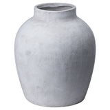 a neutral large stone vase
