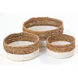 Small Natural and White Woven Basket